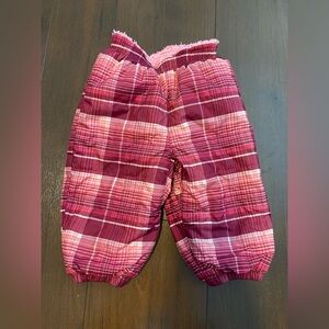 Patagonia baby girl ski 12 month bottoms winter insulated winter pants plaid